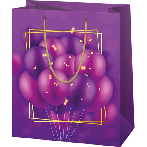 Cardex Velika ekskluzivna darilna vrečka z motivom lila balonov 26 x 13 x 33 cm Slike