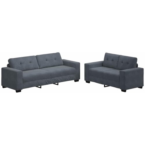  Dvodijelni set sofa s jastucima, tamno sivi bar&amp;scaron;un Siva Slike