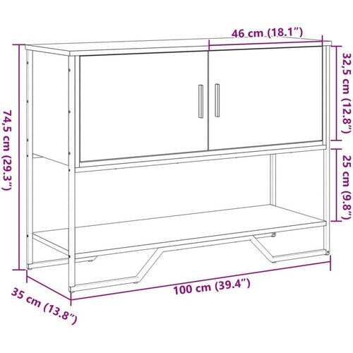  Konzolni stol boja hrasta 100 x 35 x 74 5 cm konstruirano drvo Slike