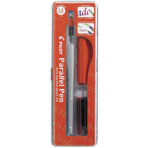 Nalivpero NALIVNIK ZA KALIGRAFIJO 1,5MM SET PARALLEL PEN PILOT FP3-15-SSN SIVA/RDEČA Slike