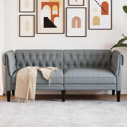  Dvosjed Chesterfield svjetlosivi od tkanine Cene