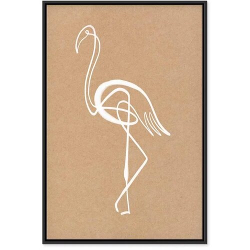  Slika - White Flamingo (1 Part) Vertical 80x120 U crnom drvenom okviru Slike