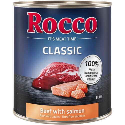  Varčno pakiranje Rocco Classic 24 x 800 g - Govedina z lososom Cene