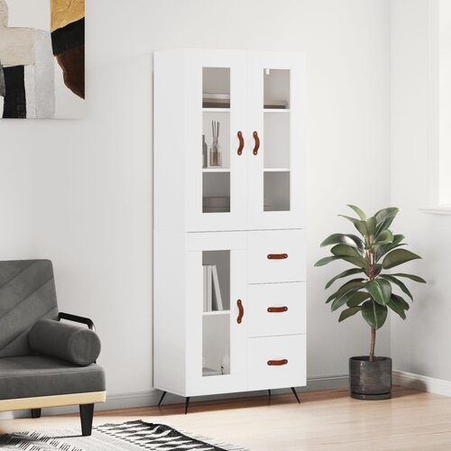 vidaXL Visoka komoda bijela 69 5x34x180 cm konstruirano drvo Cijene