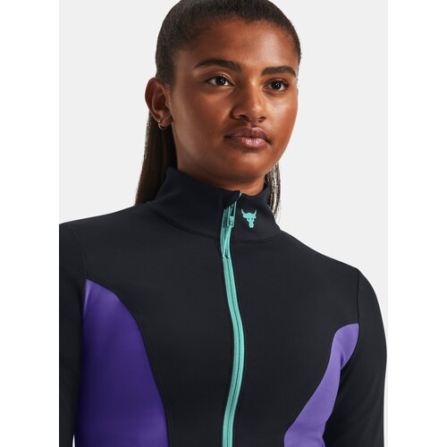 Under Armour Pjt Rck LetsGo Crop FZ Black and Purple Sports Crop Top Top Slike