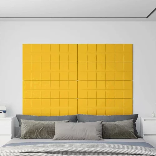  Zidne ploče 12 kom žute 90 x 30 cm baršunaste 3 24 m²