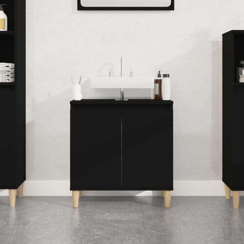 Ormarić za umivaonik crni 58x33x60 cm konstruirano drvo Cijene