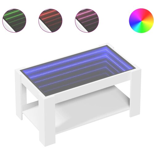 Maison Chic Klubska mizica - kavna mizica - Nizka mizica LED bela 93x53x45 cm inženirski les, (21753566) Slike