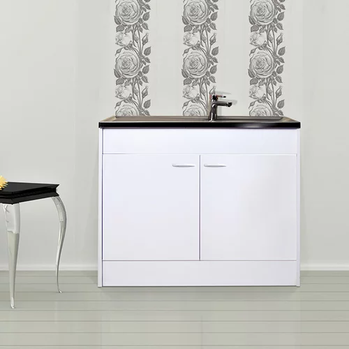 RESPEKTA kuhinjski ormarić sa sudoperom ks 60 d (60 x 100 cm, okretna vrata, bijele boje)