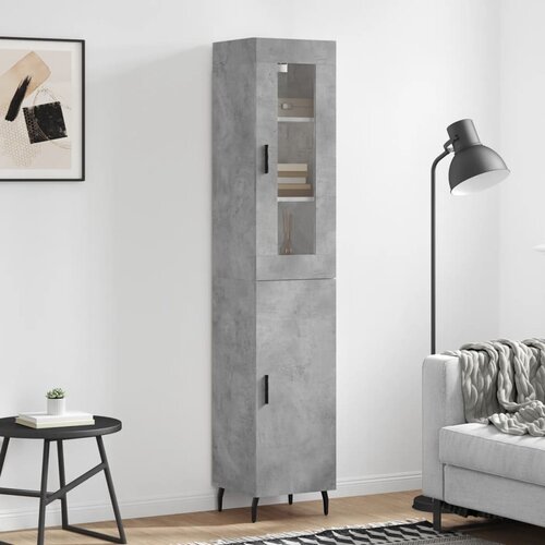 vidaXL Visoka komoda siva betona 34 5x34x180 cm od konstruiranog drva Cijene