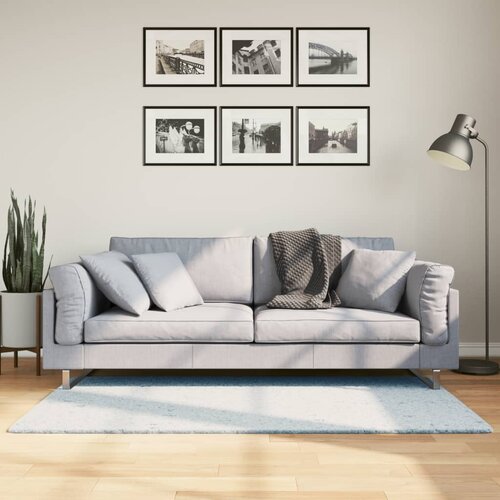 VidaXL Tepih HUARTE kratkih vlakana mek i perivi plavi 80x150 cm Slike