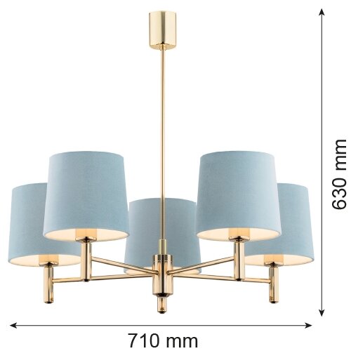  Argon 2106 - Luster na &amp;scaron;tangu PONTE 5xE27/15W/230V mesing/krem Slike