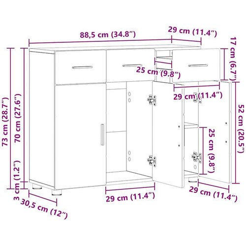  Kreveta Sonoma hrast 88 5 x 30 5 x 73 cm Konstruirano drvo Slike