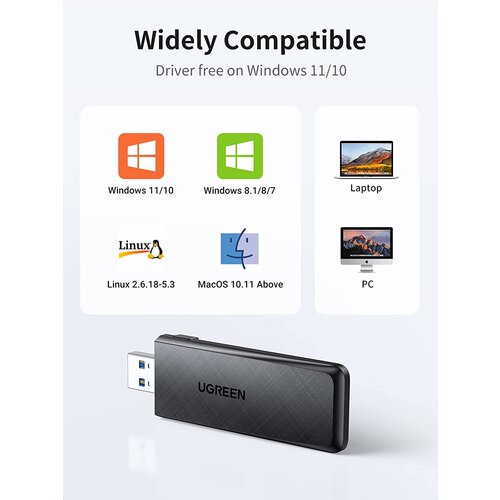 Ugreen USB WiFi adapter AC1300, 1300Mbps 802.11 Dual Band Cene