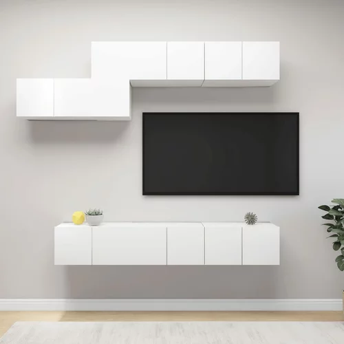 TV Komplet TV omaric 7-delni bela iverna plošča