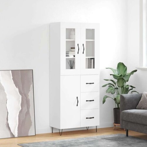  Visoka komoda bijela 69 5x34x180 cm konstruirano drvo Cene