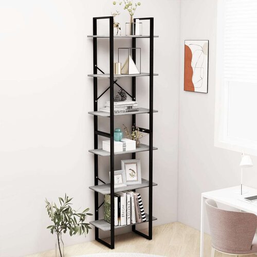 vidaXL Regal betonsko siv 60x30x210 cm iverna plošča Cene