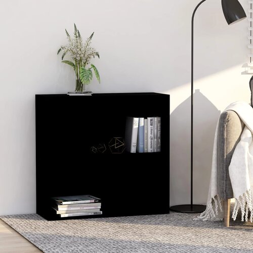 VidaXL Knjižna omara 2-nadstropna črna 80x30x76,5 cm inženirski les Slike