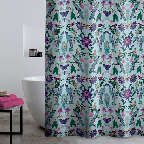 Catherine Lansfield Zavesa za tu&amp;scaron; 180x180 cm Mya Tropical Bird &amp;ndash; Slike