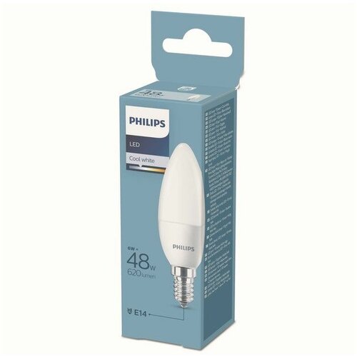 Philips LED sijalica 6W (48W) B35 E14 CW 4000K FR ND 1PF/12-DISC ( PS777 ) Slike