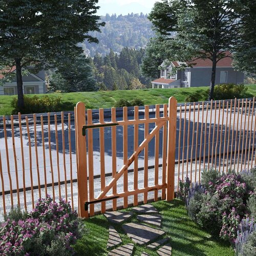  Jednostruka Vrata za Ogradu Impregnirano Drvo Lijeske 100x120 cm Slike