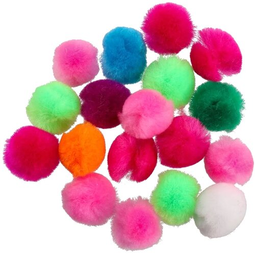 Junior Crafty pom, kraft pom pom, neon, miks, 25mm, 24K Cene