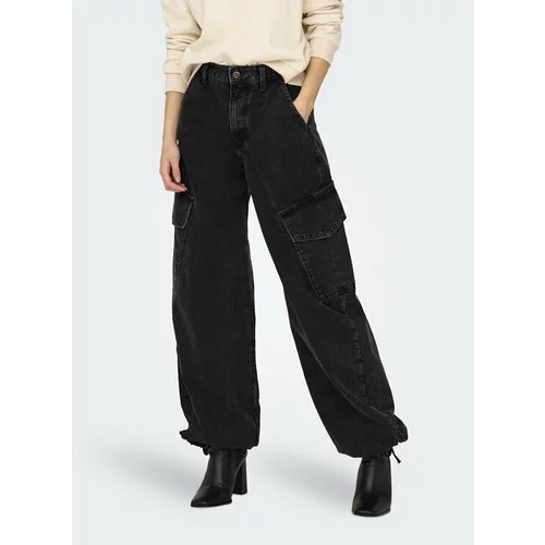 Only Jeans hlače 15297358 Črna Loose Fit
