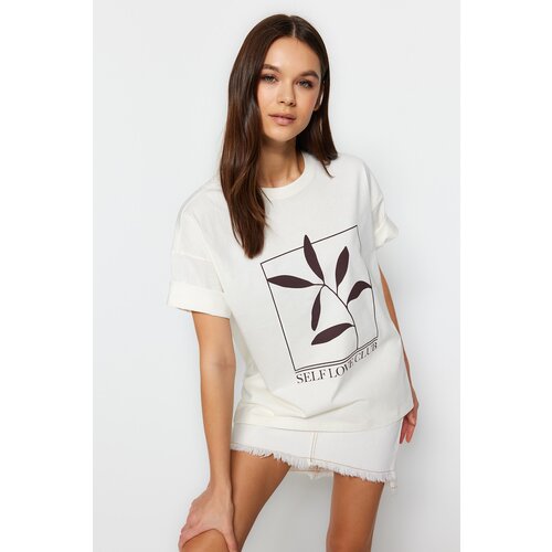 Trendyol T-Shirt - Ecru - Relaxed fit Cijene
