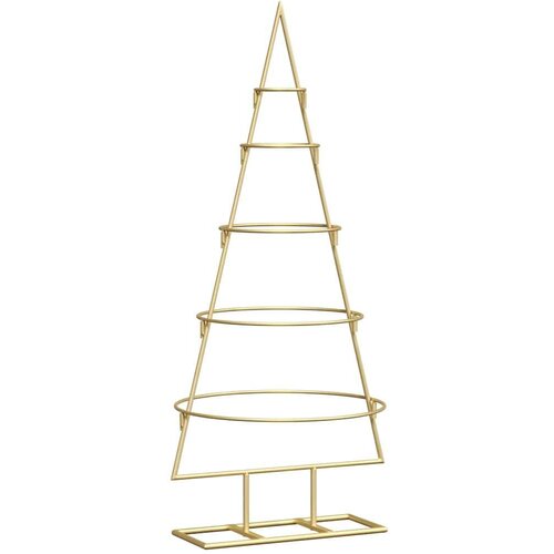 VidaXL Metalna božićna jelka Zlatno 90 cm Čelik s pra&amp;scaron;kastim premazom Slike