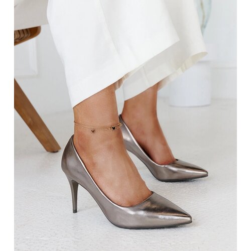 Gemre Gray metallic stilettos with leather insole Paume Cijene