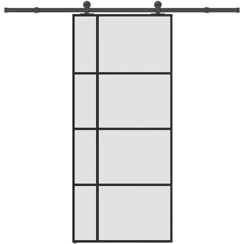 vidaXL Drsna vrata z opremo 90x205 cm ESG steklo in aluminij Cene