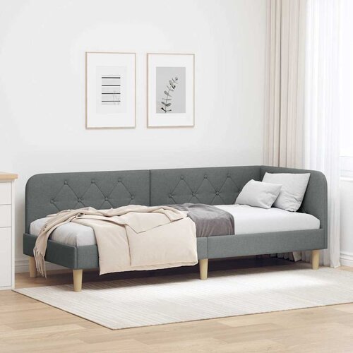  Kutni okvir kreveta Tamno siva 80 x 200 cm tkanina Cijene