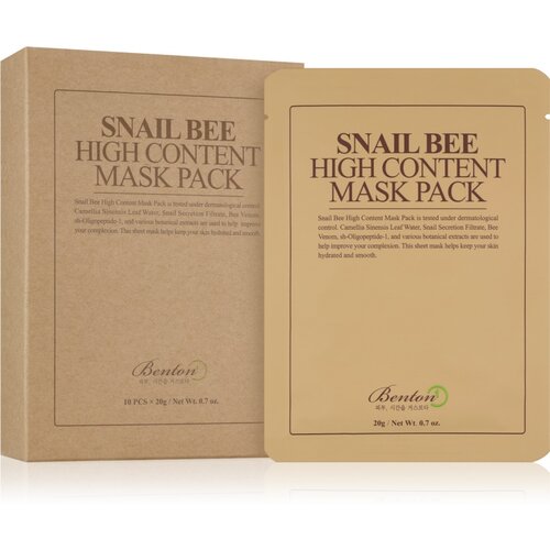 Benton Snail Bee maska iz platna za kompleksno nego s polžjim ekstraktom 10 × 20 g Cene