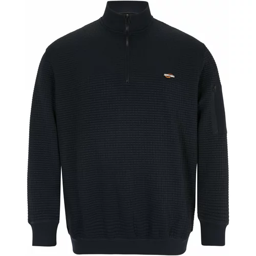 Jack & Jones Plus Sweater majica 'BLACK' mornarsko plava / narančasta / bijela