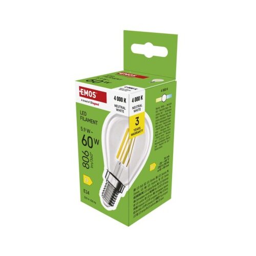  LED žarnica Filament Mini Globe / E14 / 5,9 W (60 W) / 806 lm / Nevtralna bela Slike