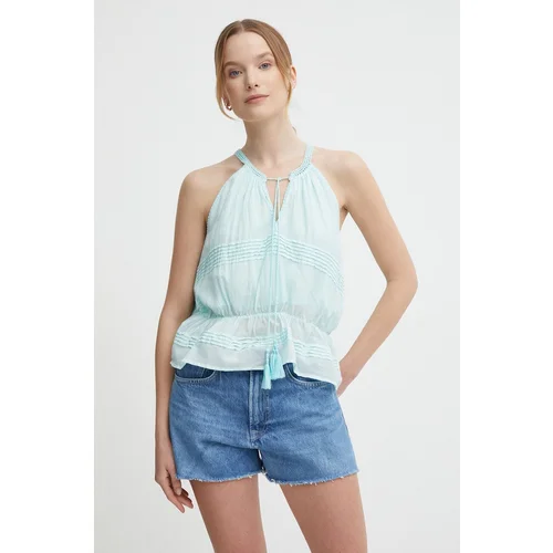 PepeJeans Majica DAISY ženska, turkizna barva, PL304821