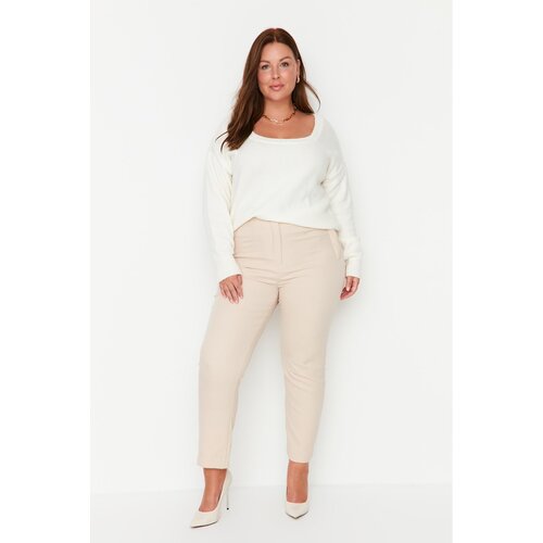 Trendyol Curve Beige Cigarette Woven Trousers Slike