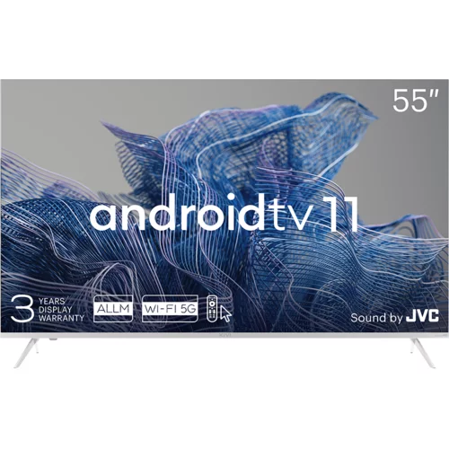  55', UHD, Android TV 11, White, 3840x2160, 60 Hz, Sound by JVC, 2x12W, 83 kWh/1000h , BT5.1, HDMI ports 4, 24 months - 55U750NW