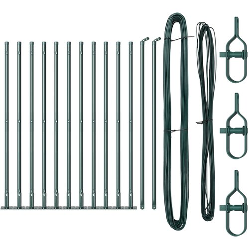 vidaXL Stebri za ograjo s podnožji 13 kos Ø32mm 70cm Galvanizirana jeklo Cene