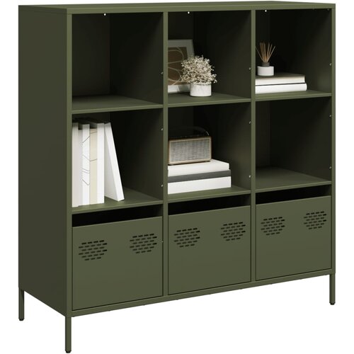 Furnova Visoka omara olivno zelena 101,5x39x103,5 cm jeklo, (21954115) Slike