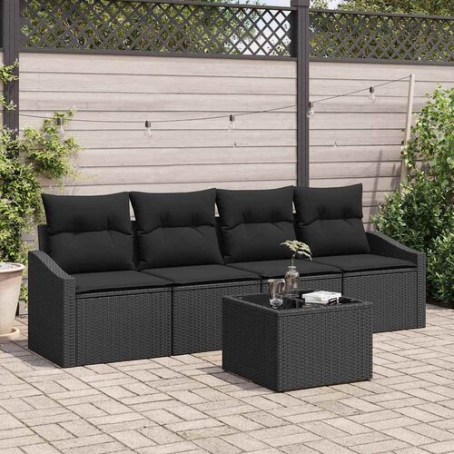  Set sofe s jastukom s jastukom 5 pcs Crna poliratan Cene