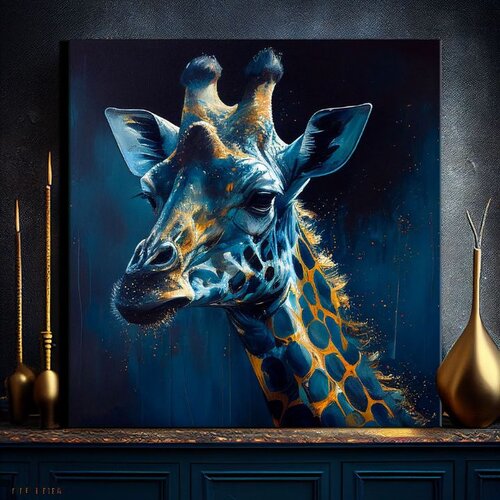 Dekorativna slika na platnu - PREMIUM ART - Towering Majesty of Giraffe Cene
