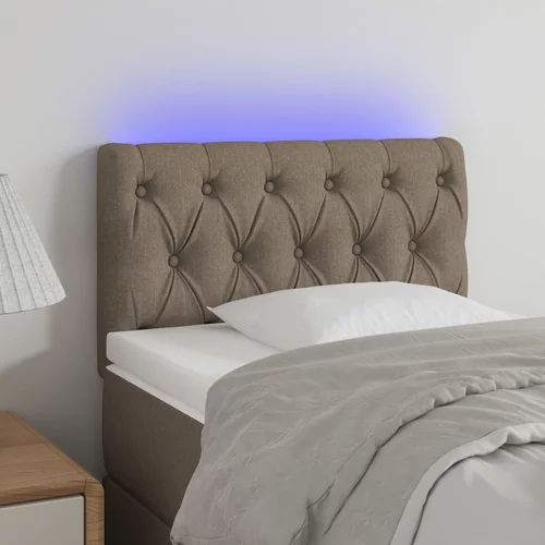vidaXL LED posteljno vzglavje taupe 80x7x78/88 cm blago