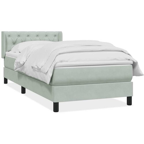 Box Spring krevet s madracem svijetlo sivi 80x220 cm samt Cijene