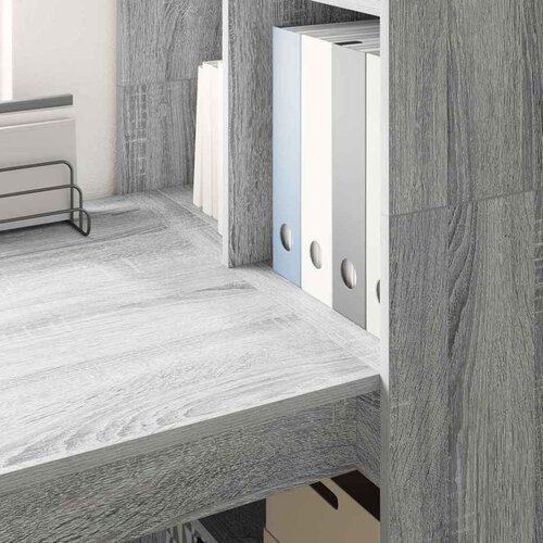  Stol s policom Siva Sonoma 122 x 67 x 145 cm Konstruirano drvo Slike