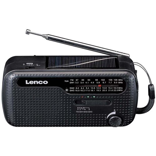 Oem Lenco, Ročni radio na sončno energijo z baterijo Model MCR-113, Črna, (5000250481) Cene