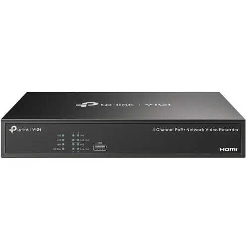 Tp-link VIGI NVR1004H 4 Channel Network Video Recorder, H.265+/H.265/H.264+/H.264, Up to 8MP resolution, 80 Mbps Incoming Bandw