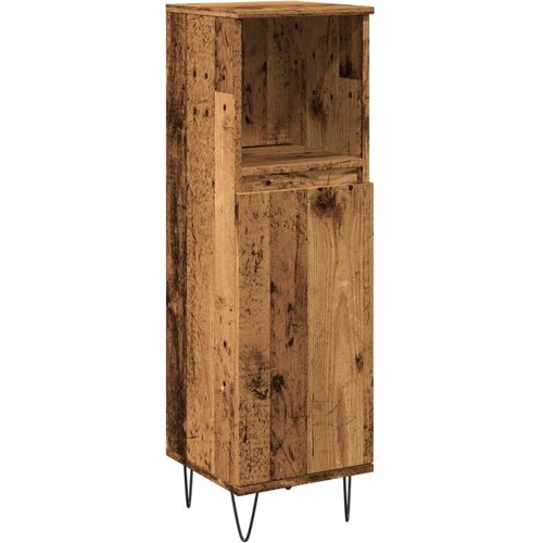 Maison Chic Kopalniška omarica - Kopalniški kabinet starinski les 30x30x100 cm inženirski les, (21795048) Cene