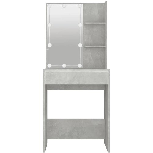  Toaletni stolić s LED svjetlima siva boja betona 60x40x140 cm Slike