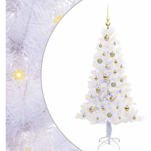 vidaXL umestno božično drevo med 150 led bela 150 cm pvc in jeklo, (5000111394) Cene
